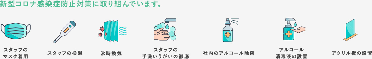 新型コロナ感染症防止対策に取り組んでいます。