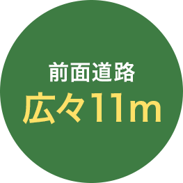 前面道路　広々11ｍ